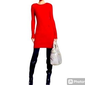 BCBG Maxazria 💯 Cashmere Sexy Long Sweater Mid Dress Size M